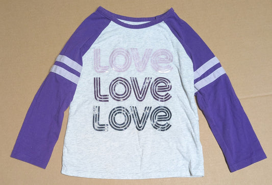#219 Purple Love Long Sleeve Raglan Tee, Garanimals Brand, Kids (Gender Neutral), Size 3T