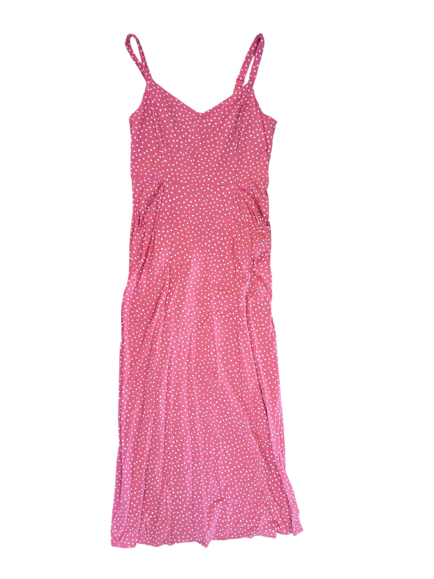 #52 Womens Medium 41 Hawthorn Coral polka dot maxi dress