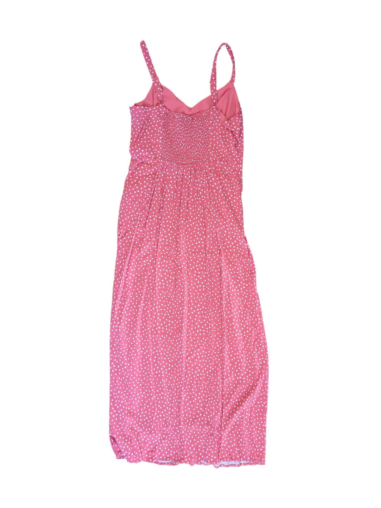 #52 Womens Medium 41 Hawthorn Coral polka dot maxi dress