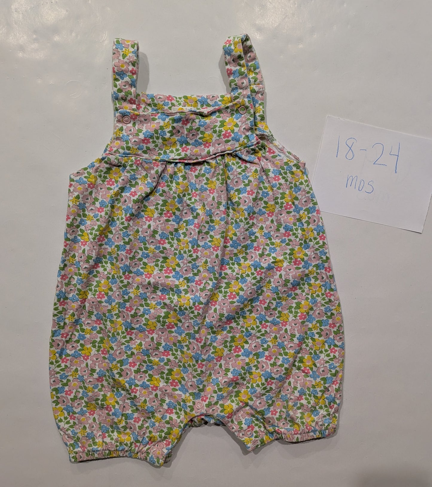 109 Boden floral romper girls 18-24 mos