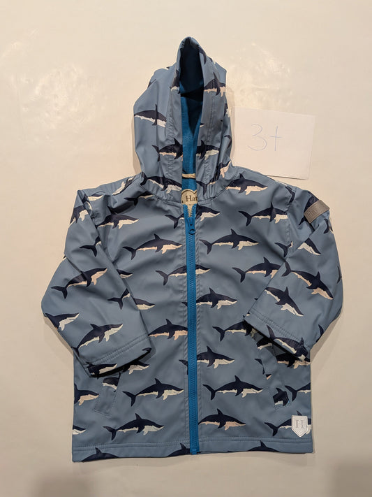 109 *REDUCED* boys 3t Hatley color changing shark raincoat