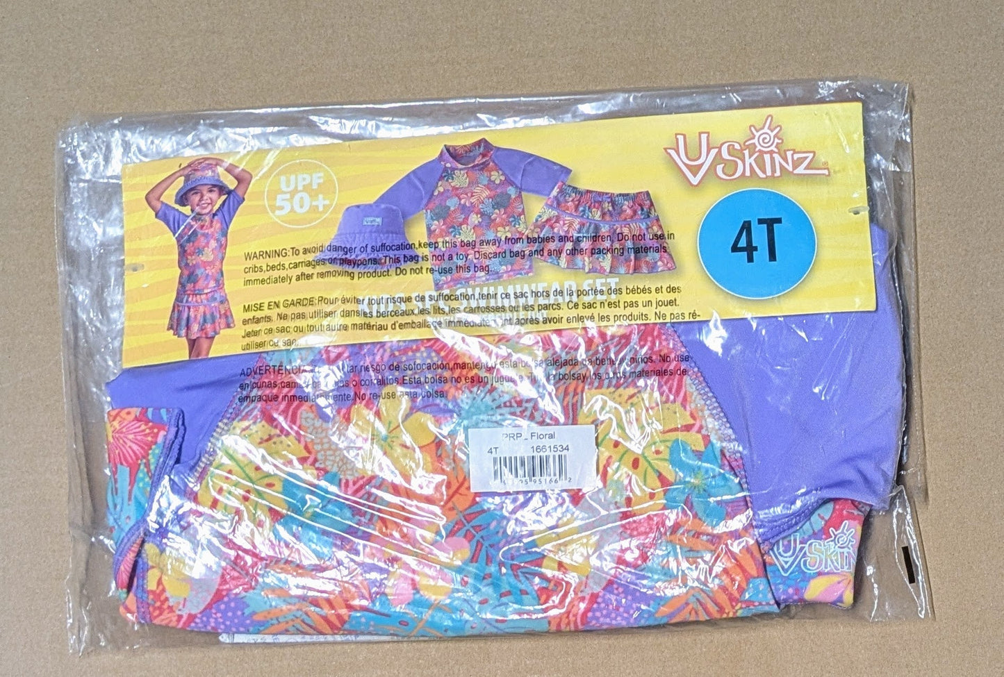 Seller #111, Sun-Protective 3-piece Swimwear Set, UV Skinz Brand, Girls, Size 4T, New in Package