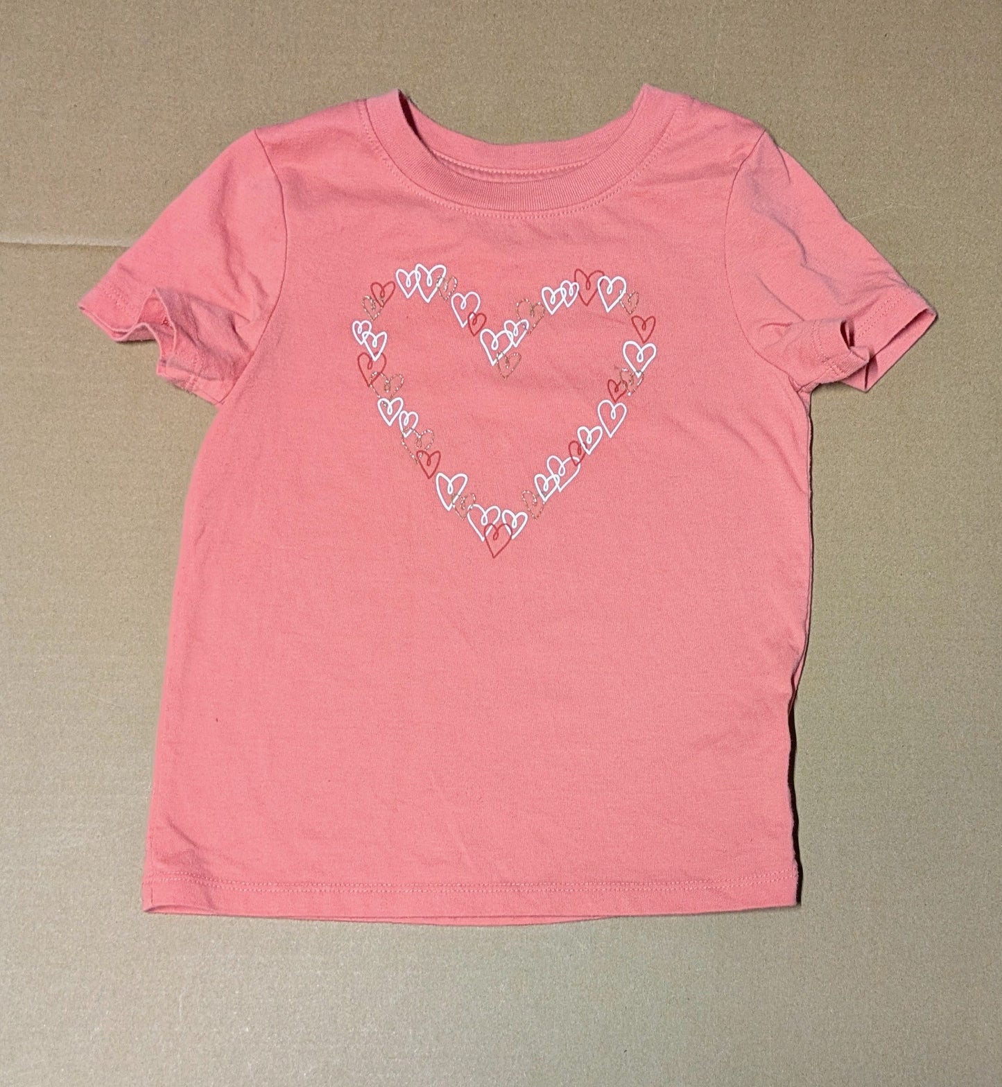 Seller #111, Heart of Hearts Pink Shirt, Cat & Jack Brand, Girls, Size 3T