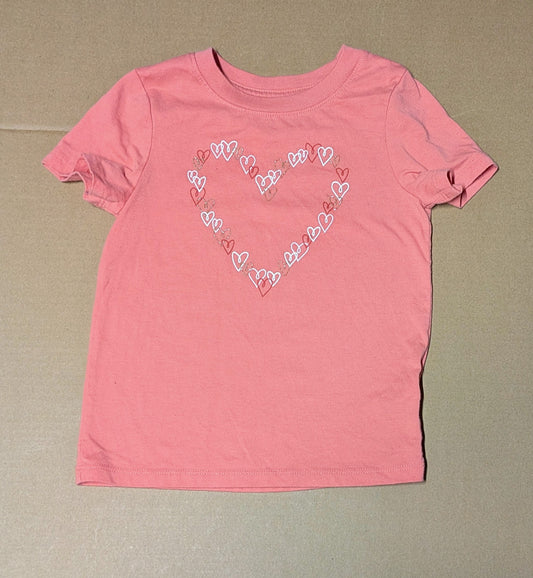 Seller #111, Heart of Hearts Pink Shirt, Cat & Jack Brand, Girls, Size 3T