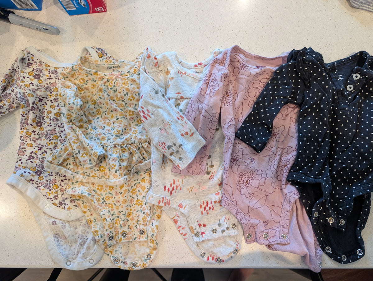 Seller 123 - 3 mo girl long sleeve body suit bundle