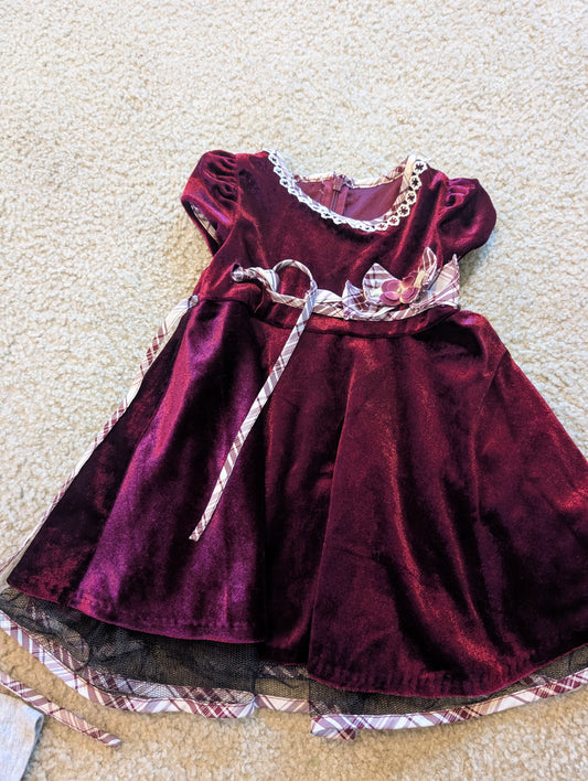 Seller 123 - Girl Velvet Holiday Dress 2T