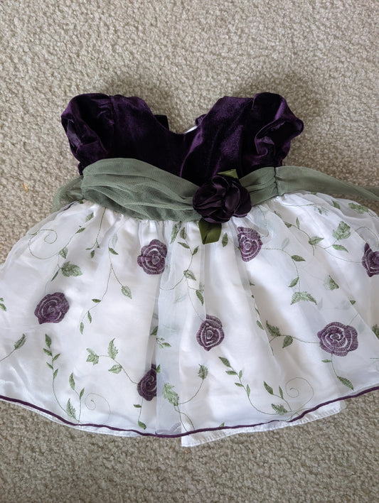Seller 123 - Girls Formal Dress Velvet and Emrboidered 12-18mo