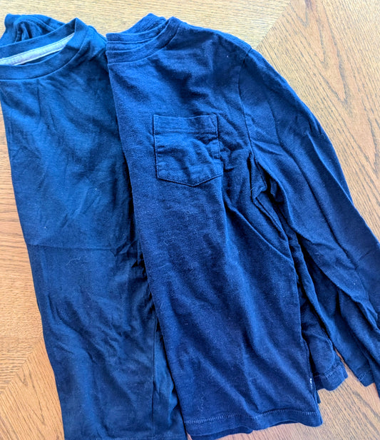 #67 Navy Cotton Long-Sleeve Shirt Bundle Youth Medium