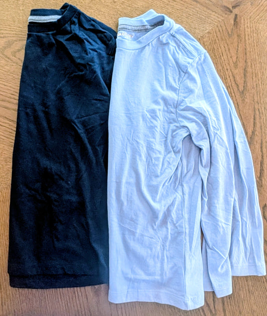#67 Boys Medium Old Navy Long-Sleeve Shirt Bundle: Navy and Grey