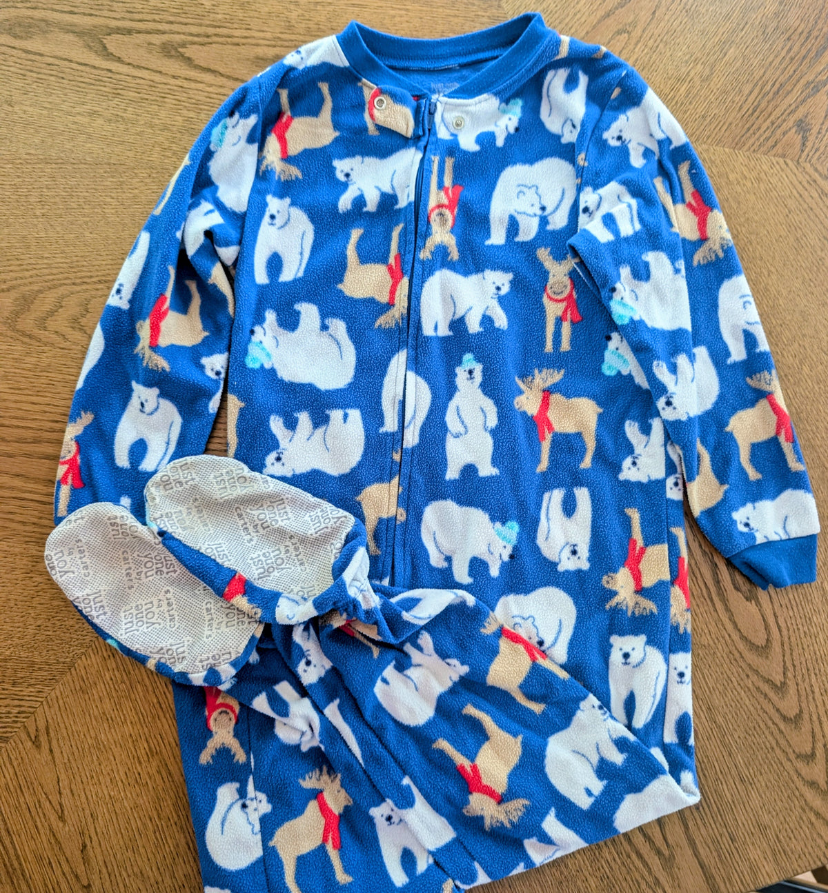 #67 Polar Bear and Moose Carter's Footed Pajamas 5T