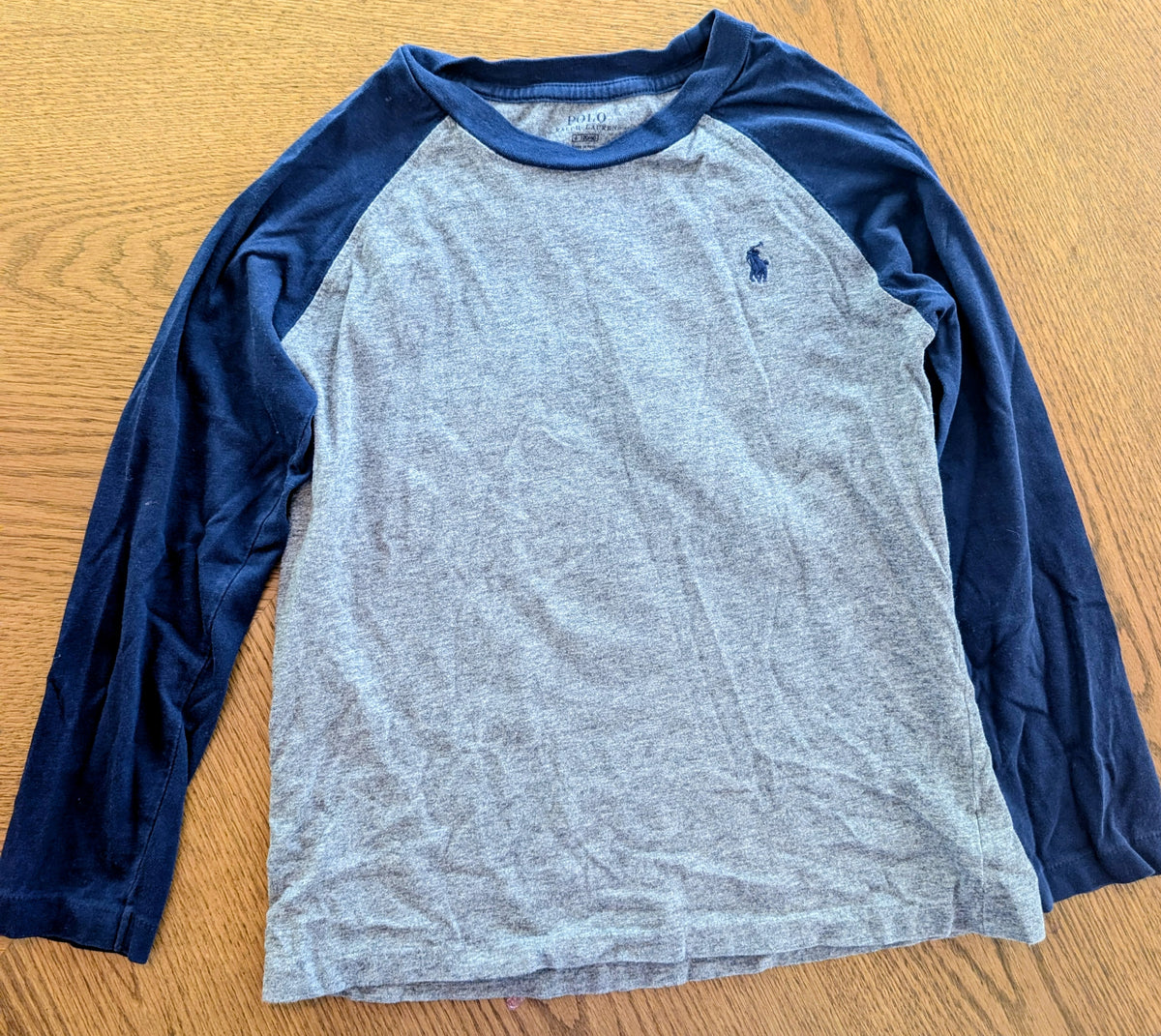 #67 Polo Ralph Lauren Long-Sleeve Blue and Grey Shirt Size Youth 6/120