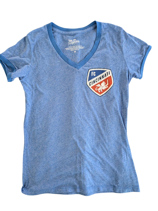 #52 Majestic Brands Womens Size M FC Cincinnati Heathered Blue Tshirt