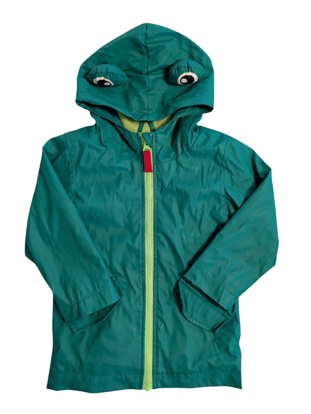#52 Cat & Jack 2T Green Frog rain jacket