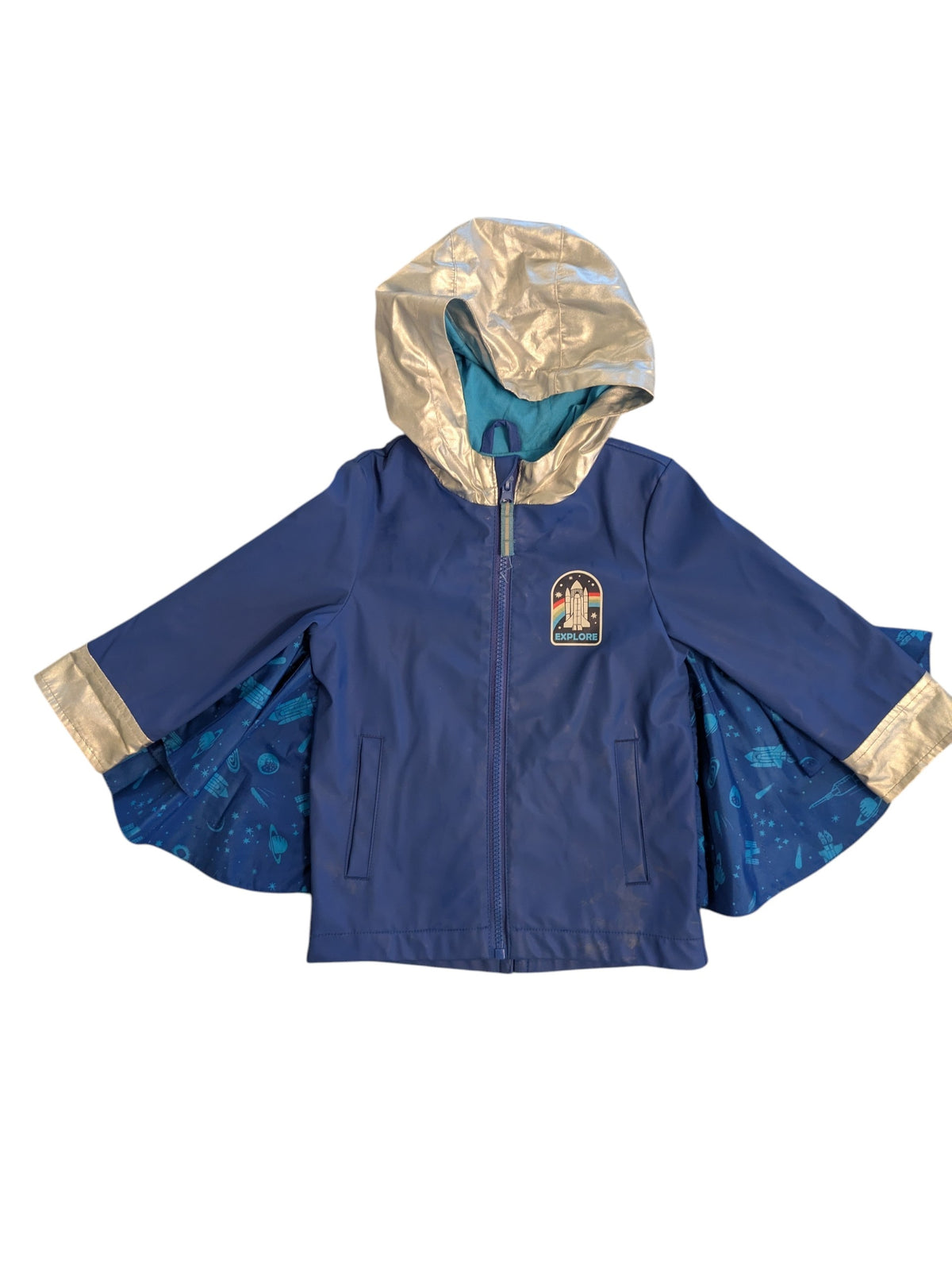 #52 Cat & Jack 2T Blue Astronaut Rain Jacket