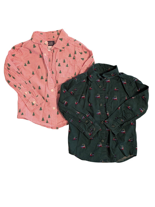 #52 Children's Place 3T boys holiday button-down bundle
