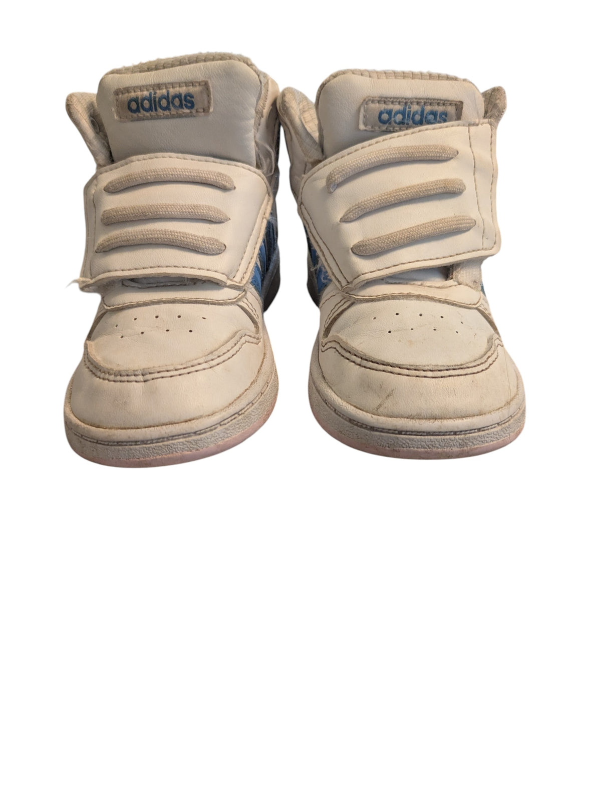 #52 Adidas Hoops White High Tops Girls size 8.5