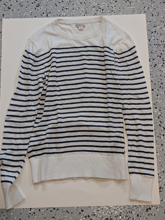 #11 Merona Navy and White Stripped Sweater, Women's Large