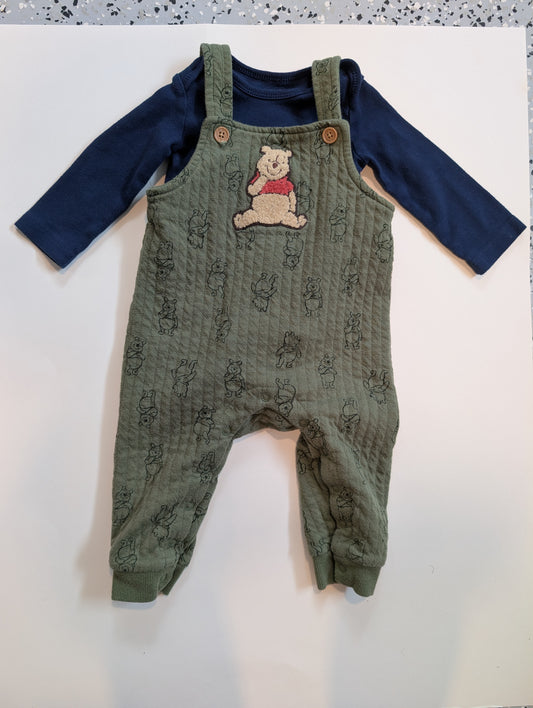 #11 Disney Baby Winnie the Pooh Overalls, Carters long-sleeve onesie, 12 months boy