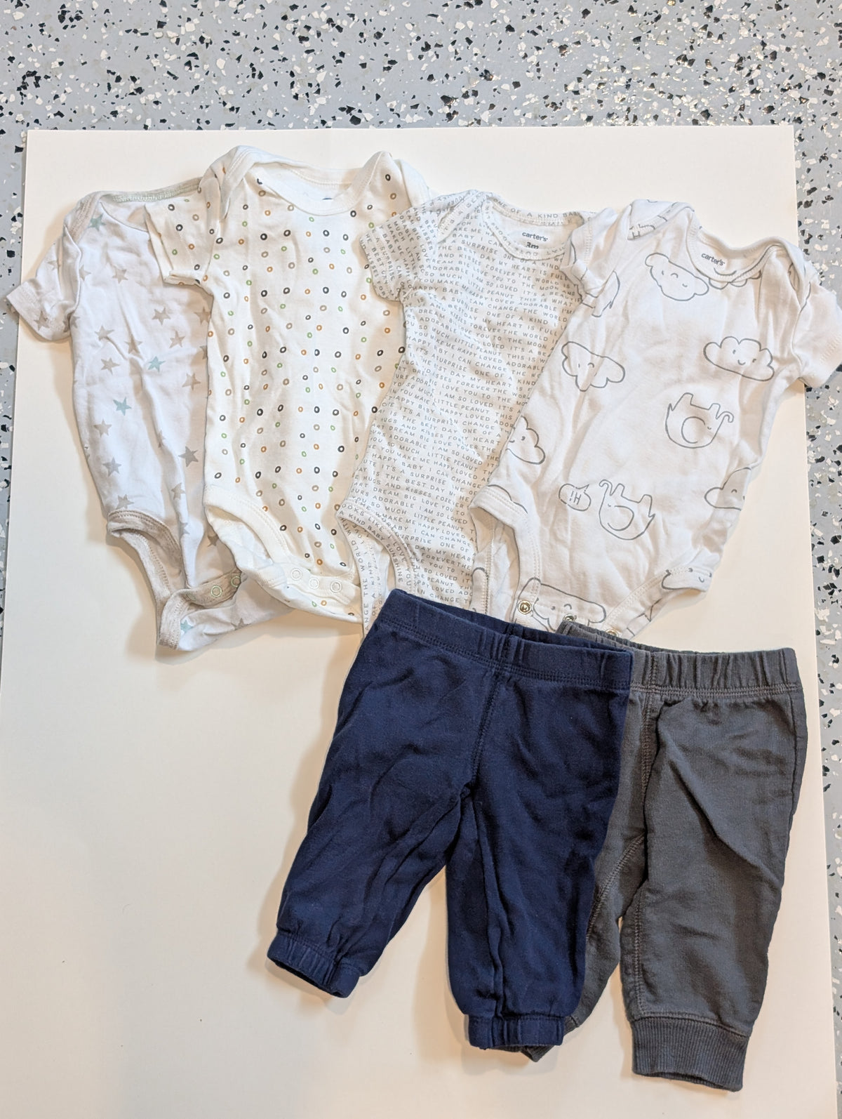 #11 Carters Onesies and Pants Bundle, 3M Gender Neutral