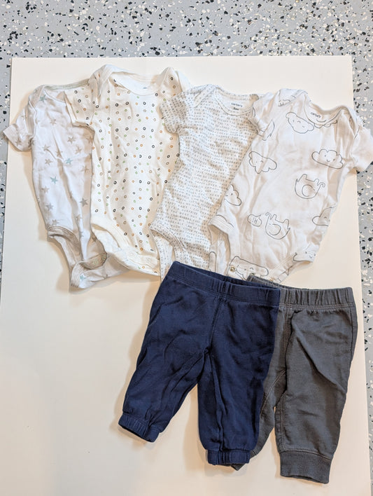 #11 Carters Onesies and Pants Bundle, 3M Gender Neutral