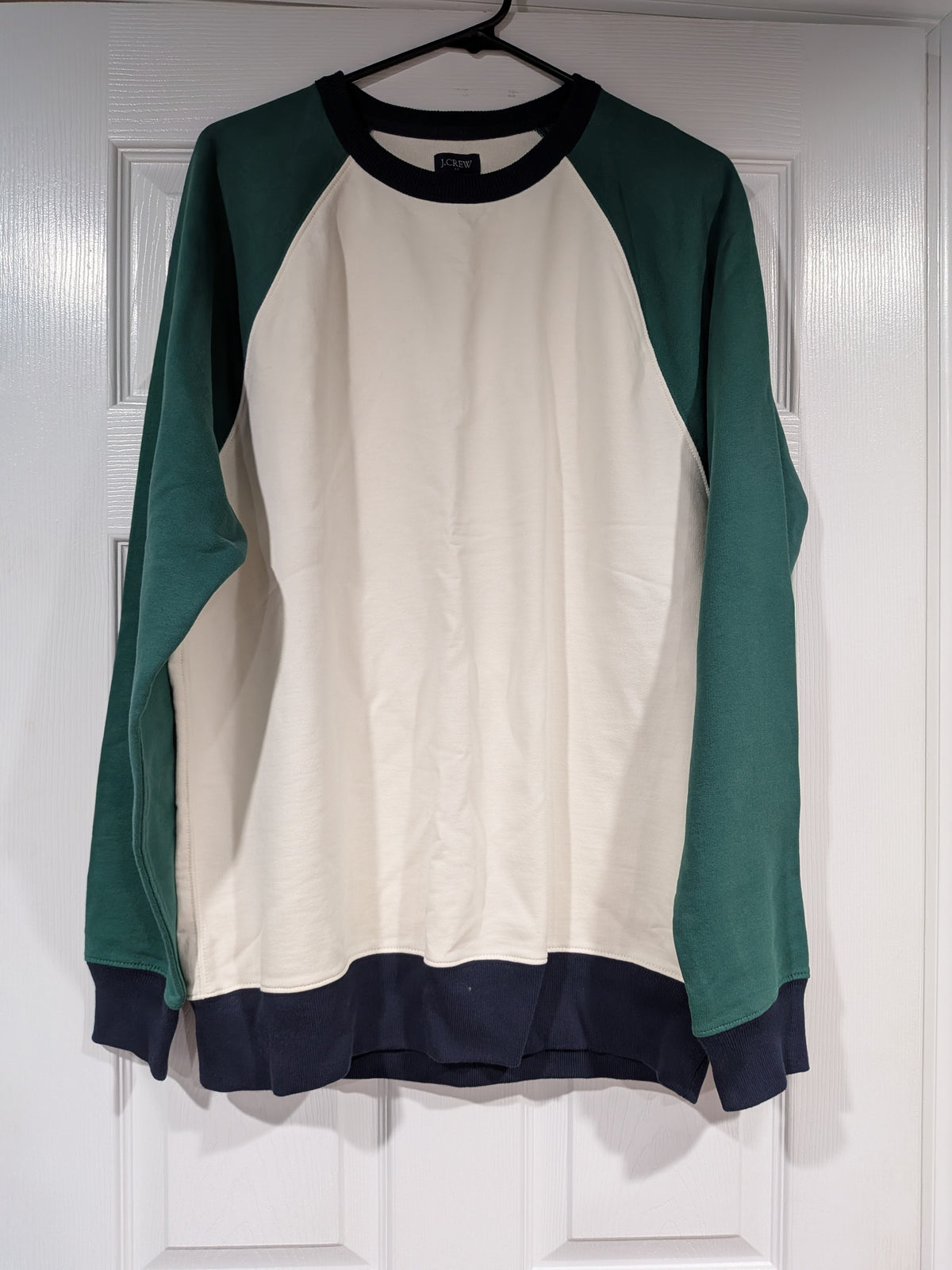 Seller 2. J. Crew Mens white and green sweater, size L