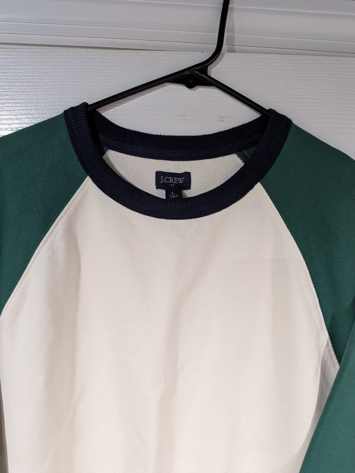 Seller 2. J. Crew Mens white and green sweater, size L