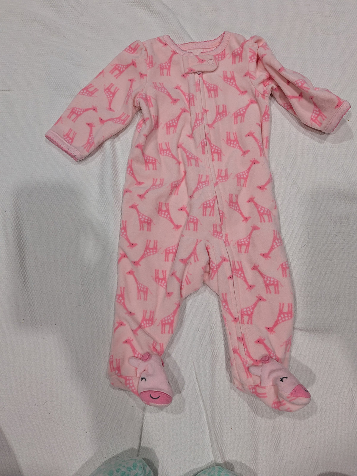 Seller 2. Carters fleece footie pajamas, size 3 months