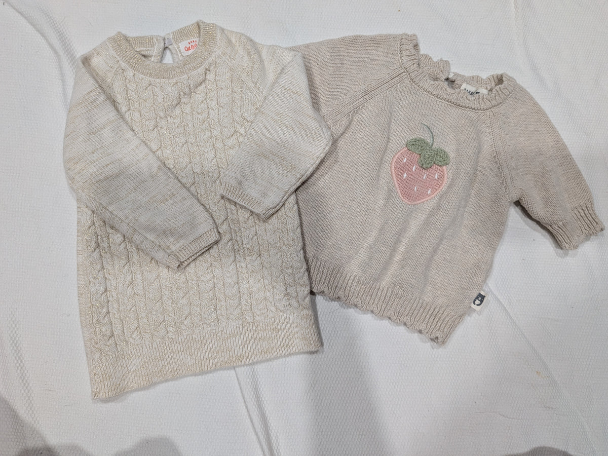 Seller 2. two baby girl sweaters, size 9 months