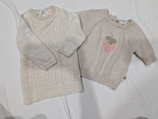 Seller 2. two baby girl sweaters, size 9 months