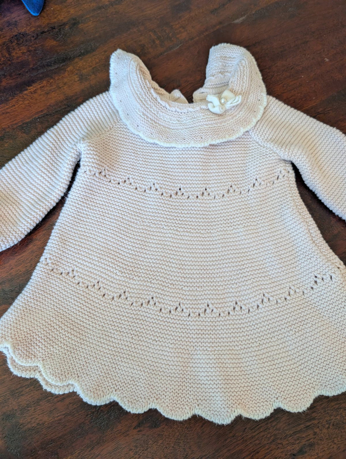 Seller 123 - Girl Light Pink Crochet Dress Size 0-3mo
