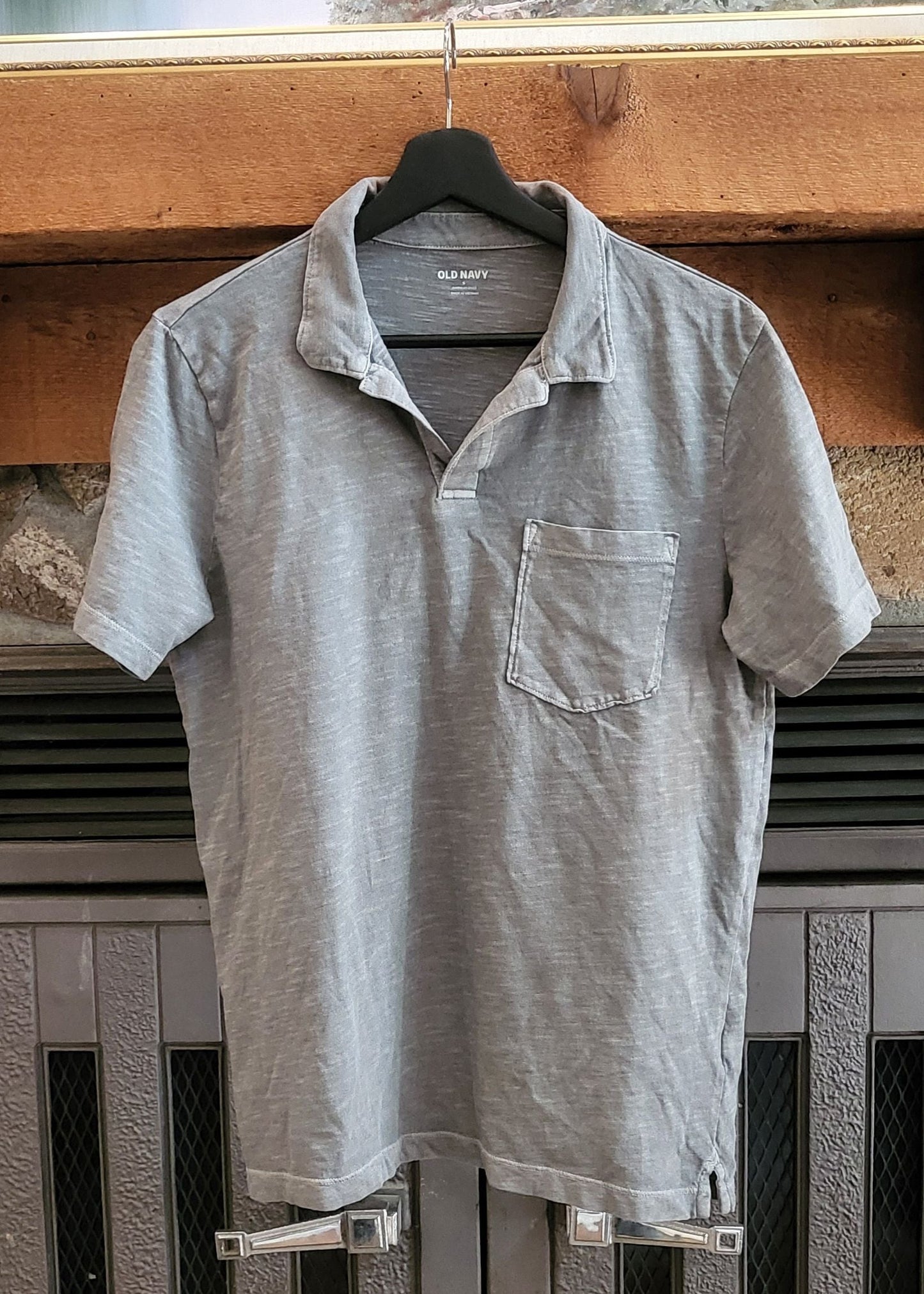 REDUCED: #9--- Men's S. Old Navy vintage garment- dyed gray polo