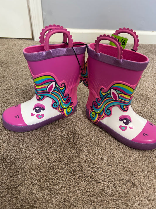 SELLER 26: Girls Unicorn Rain boots Size 9/10 NWT