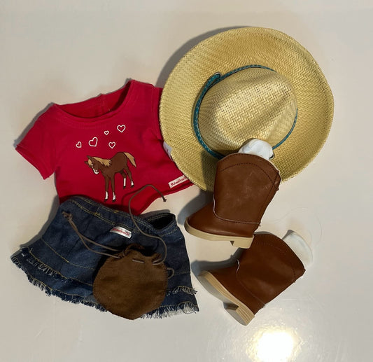 #121 American Girl Doll western outfit, EUC