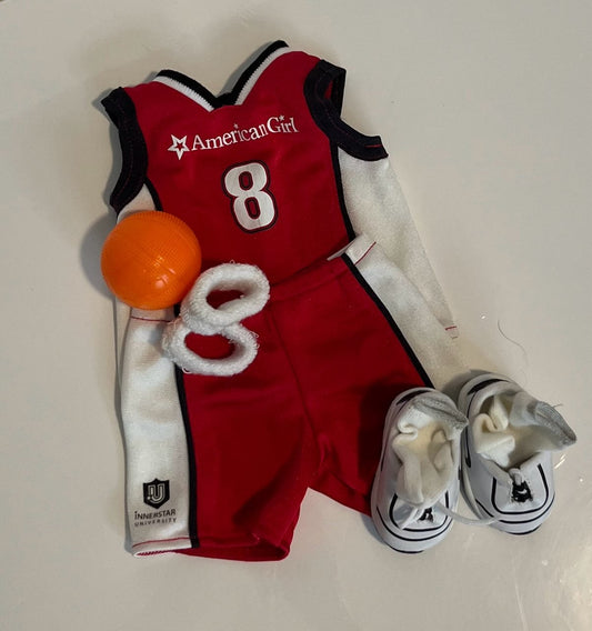 #121 American Girl Doll basketball uniform, EUC