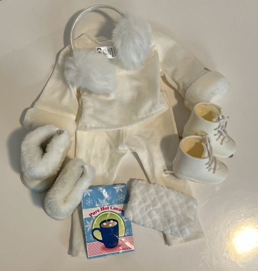 #121 American Girl Doll ice skating outfit with accessories, EUC