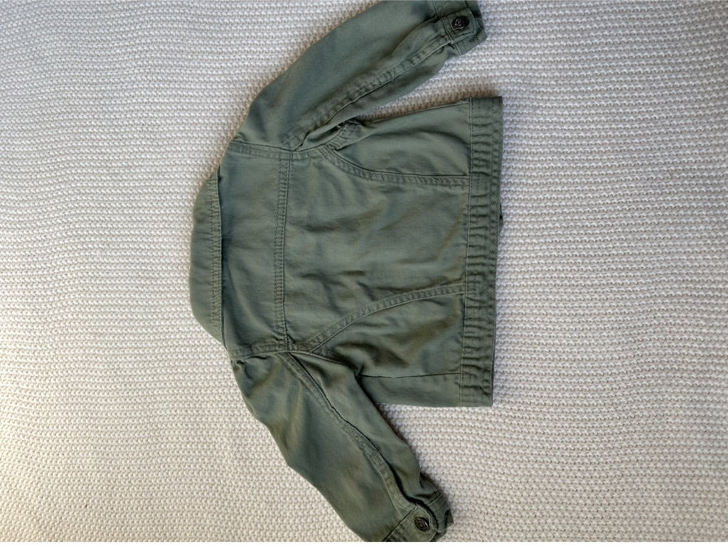 #146 Nanette Kids Butterfly Olive Green Cargo Jacket Girls 24M