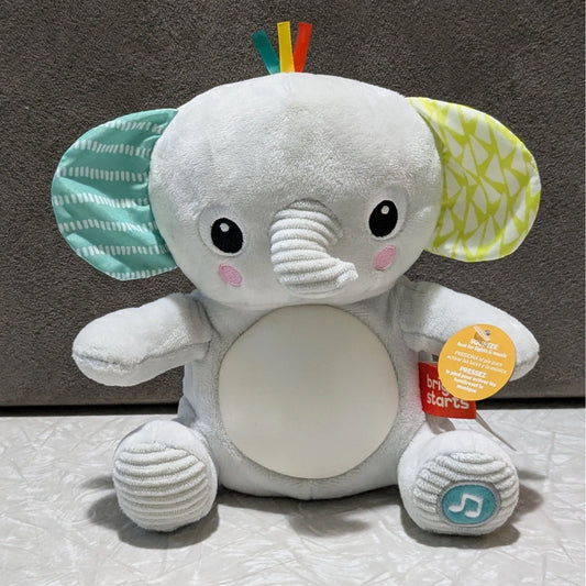 #61 Bright Starts Hug-a-bye Baby Musical Elephant Plush Light Up Toy - New with Tags!