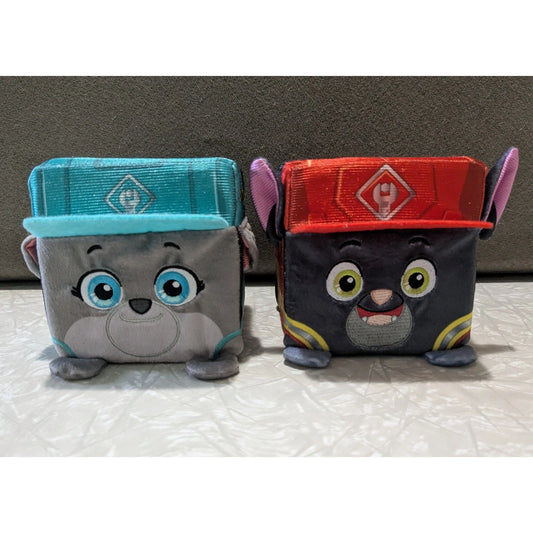 #61 "Motor" & "Charger" 4 Inch Cube Plush Rubble & Crew Paw Patrol
