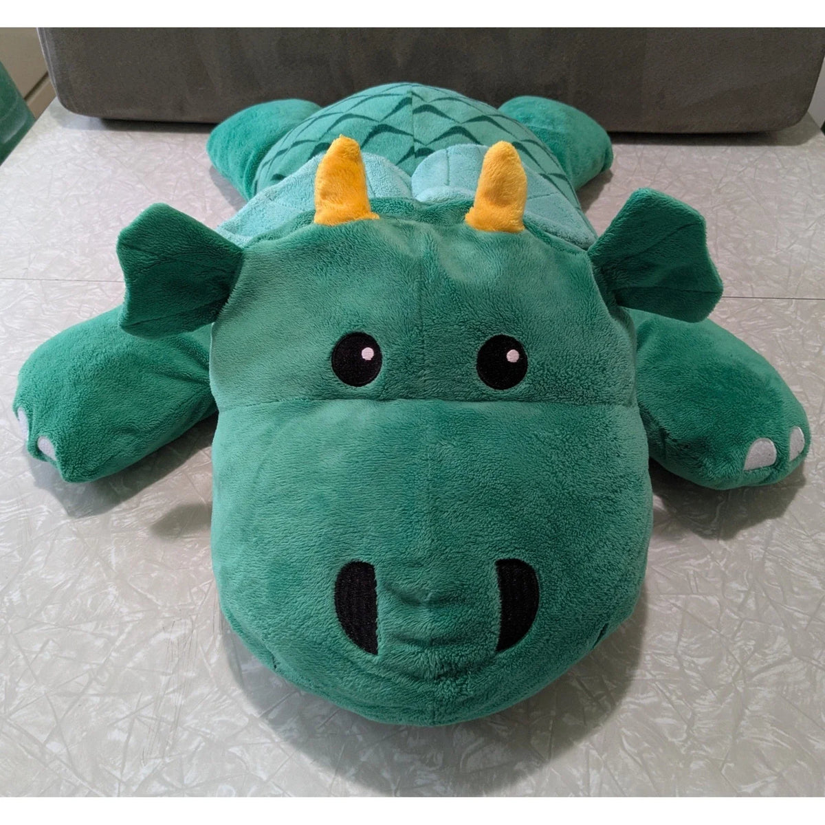 #61 Melissa & Doug Green Cuddle Dragon Plush Stuffed Animal Floor Pillow Large