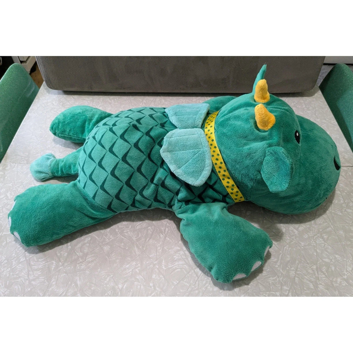 #61 Melissa & Doug Green Cuddle Dragon Plush Stuffed Animal Floor Pillow Large