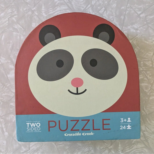#61 Crocodile Creek Panda Friends Two Sided 24 Piece Puzzle Kids Ages 3+