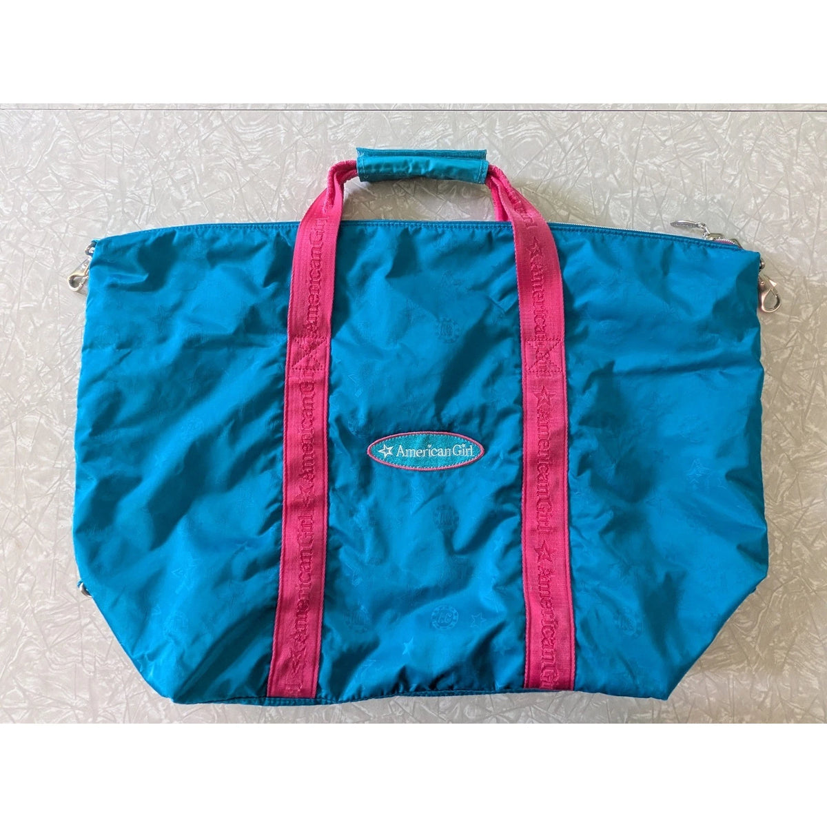 #61 American Girl Starry Duffel Bag Travel Sleepover Tote One Size Blue Pink