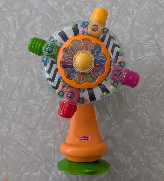 #61 Infantino Stick and See Spinwheel Kaleidoscope Suction High chair Toddler Toy