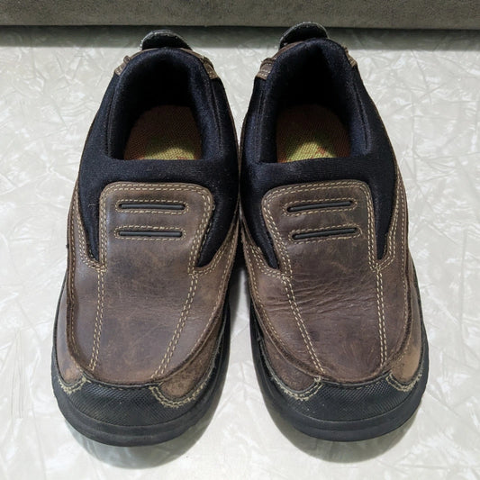 #61 Stride Rite Carson Moc Brown Leather Slip On Loafers Kids 11W