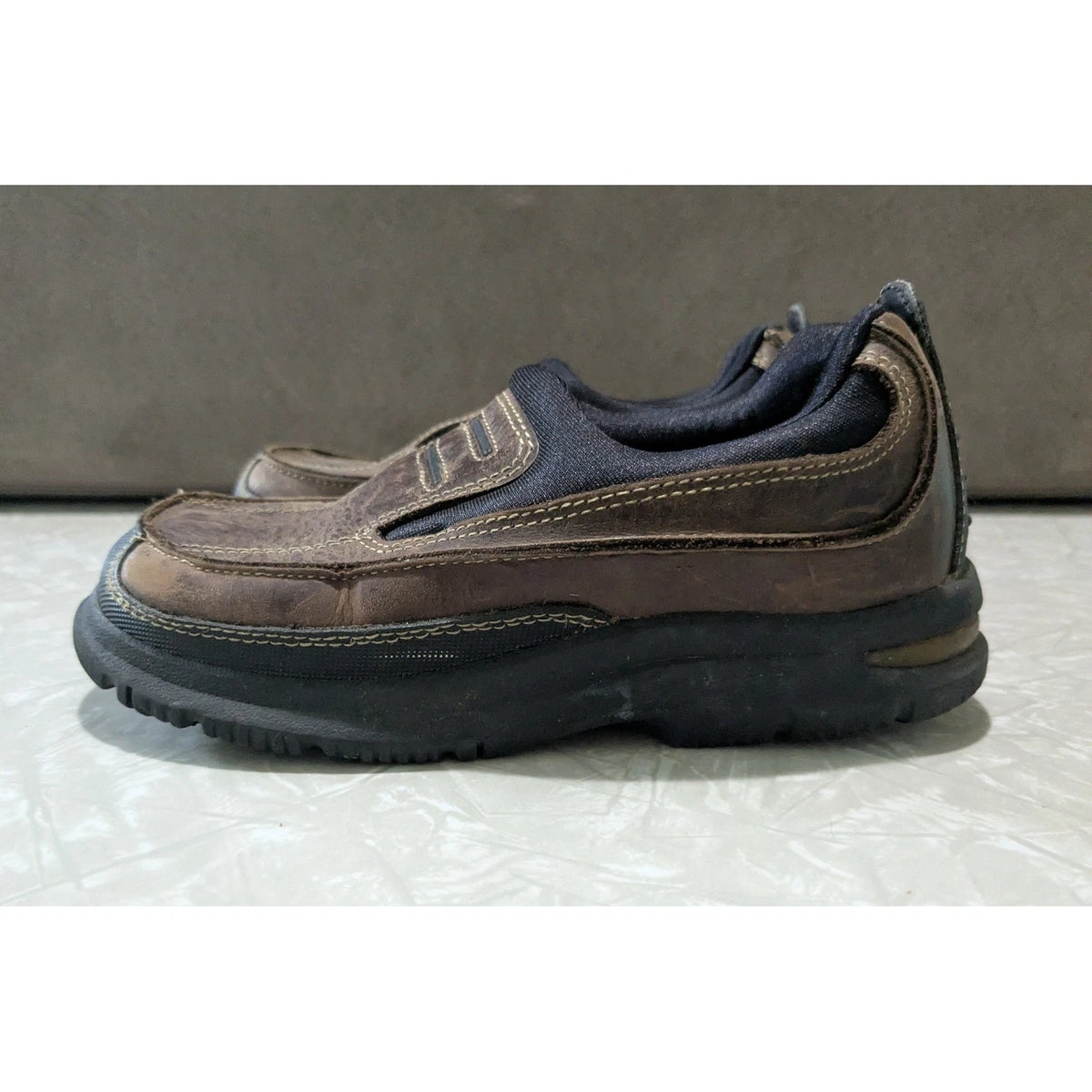 #61 Stride Rite Carson Moc Brown Leather Slip On Loafers Kids 11W