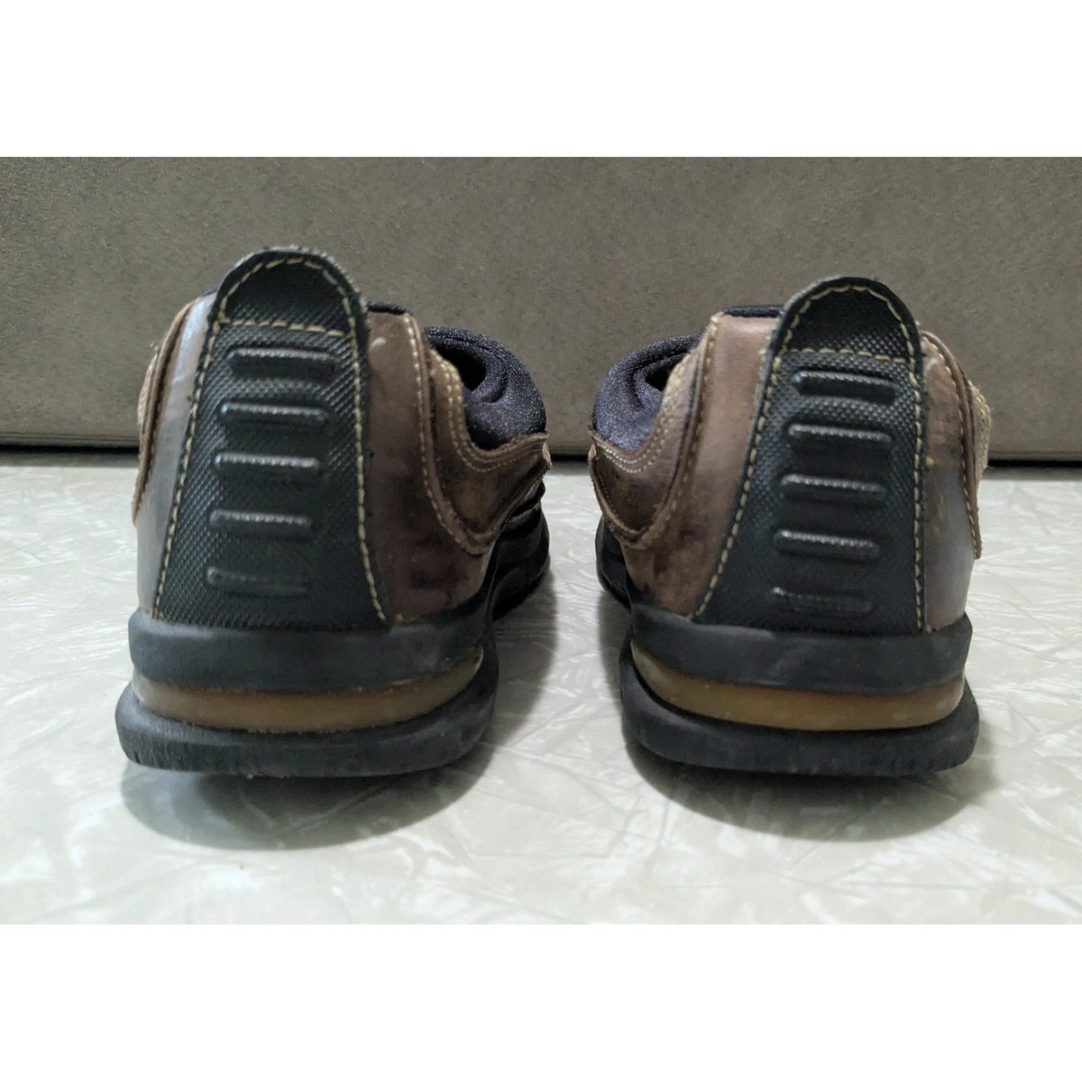 #61 Stride Rite Carson Moc Brown Leather Slip On Loafers Kids 11W
