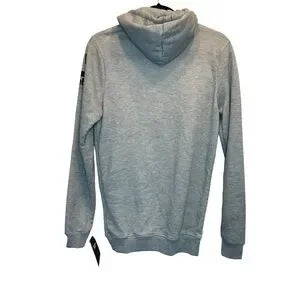 Seller 67 - Reebok Mens Grey Hoodie Ribbed Front Fleece Inside Small New