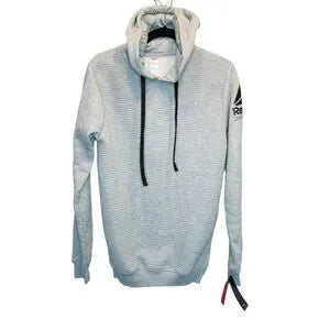 Seller 67 - Reebok Mens Grey Hoodie Ribbed Front Fleece Inside Small New