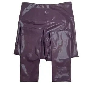 Seller 67 - ZYIA Active Plum Metallic Plus Light n Tight Hi Rise 7/8 24” Leggings Size 4