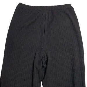 Seller 67 - Abound Nordstrom Ribbed Wide Leg Lettuce Hem Pants Black XXS New